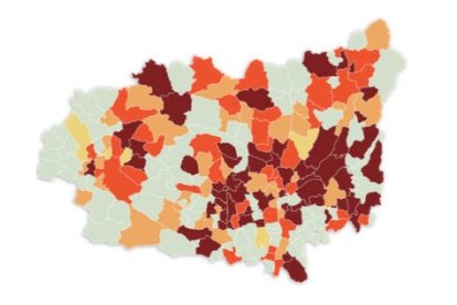 Incidencia del covid en León hoy, municipio a municipio. MIGUEL ARGÜELLO