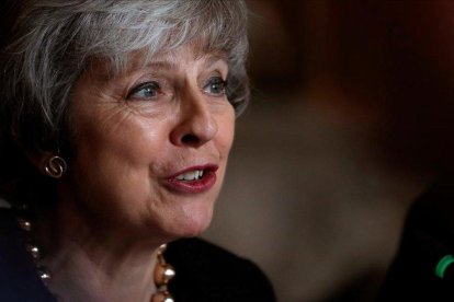 Theresa May en un acto en Londres