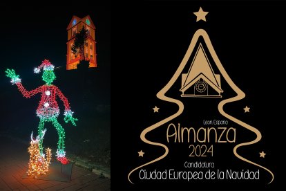 Cartel de la candidatrura de Almanza a la 'Ciudad Europea de la Navidad'. DL