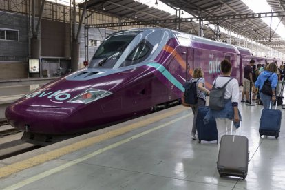 Imagen del tren Avlo en la estación Málaga-María Zambrano. ÁLVARO CABRERA