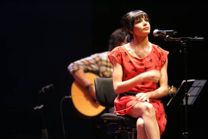 Raquel del Rosario, durante un concierto de El Sueño de Morfeo en León. RAMIRO