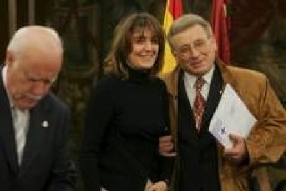 Ana Guada y Martín Manceñido, momentos después de la presentación del balance de donaciones