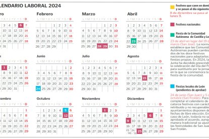 El calendario de días inhábiles en 2024. DL