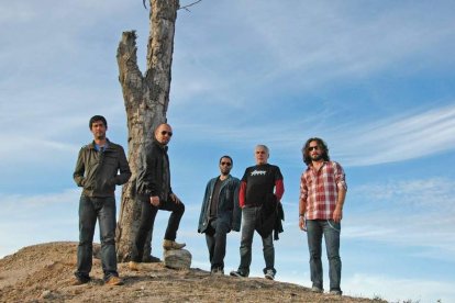 Los integrantes del grupo de rock extremeño Maggot Brain, que actúan hoy en Santa María del Páramo.