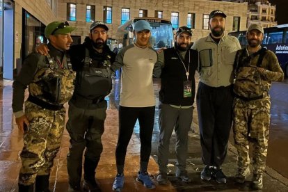 Rubén Santos Becerro, en el centro, junto a sus compañeros de selección española. S.B.