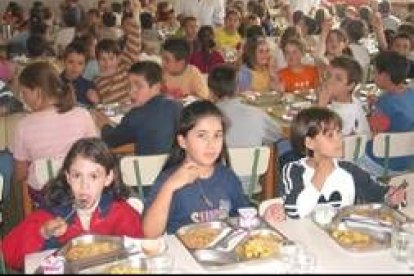 Una imagen del comedor del colegio Teleno, el que más años lleva funcionando en La Bañeza