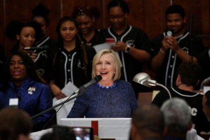 Hillary Clinton durante un evento de derechos humanos.