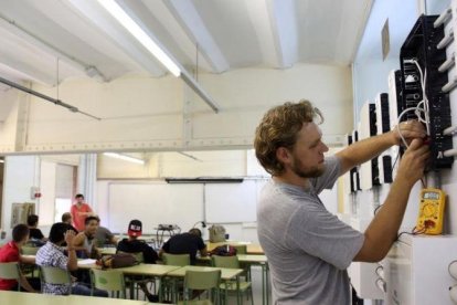 Clase en un instituto de FP de Barcelona.