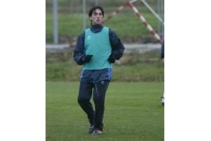 Manuel Casal, «Manu», en un entrenamiento de la Ponferradina