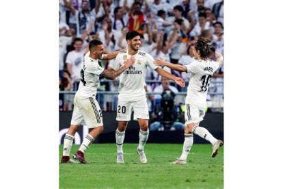 Asensio anotó el único gol del Madrid frente al Espanyol. JIMÉNEZ