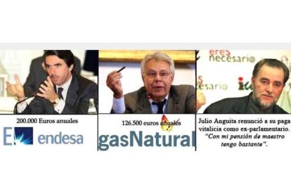 Fotomontaje colgado por Pablo Iglesias para destacar el "ejemplo" de Julio Anguita.