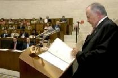 Javier Amoedo, durante una intervención en las Cortes, en una imagen de archivo