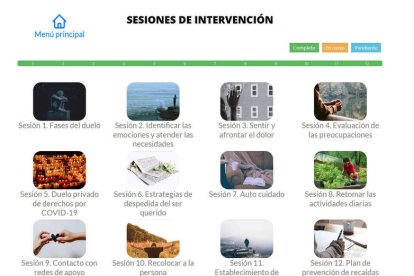 Los distintos portales disponibles en la app diseñada para cuidar la salud mental del personal sanitario. dl