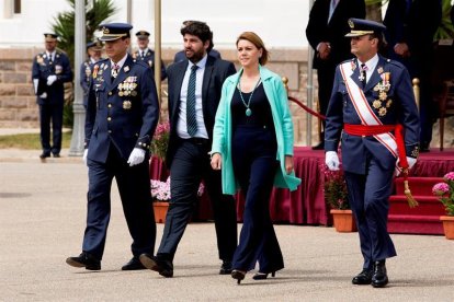 López Miras, hoy, junto a Cospedal en el aniversario de la Academia de San Javier