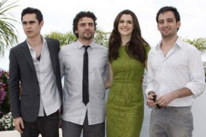 Max Minghella, Oscar Isaac, Rachel Weisz y Alejandro Amenábar