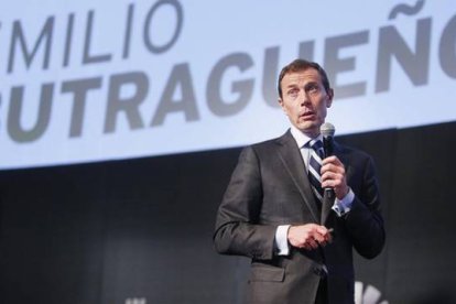 Emilio Butragueño, director de relaciones institucionales del Madrid, durante su intervención en un congreso.