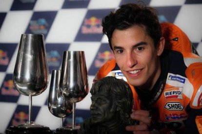 Marc Márquez, ganador en Jerez, en la sala de prensa del trazado andaluz.