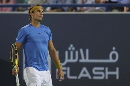 Nadal, en el duelo contra Kevin Anderson en Abu Dabi.