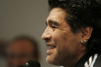 El director técnico de la selección de fútbol de Argentina, Diego Maradona.