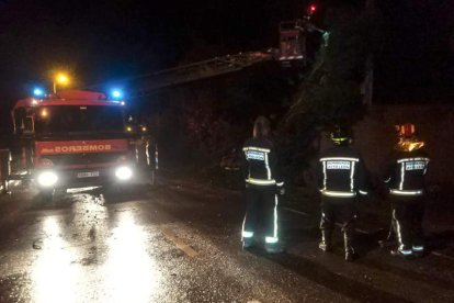 Un momento de la intervención. BOMBEROS LEÓN