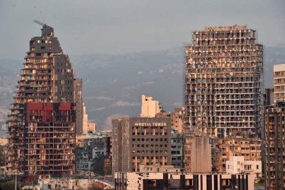 Vista de la ciudad libanesa de Beirut tras las explosiones del puerto. WAEL HAMZEH