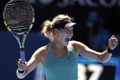 Bouchard celebra un punto ganado.