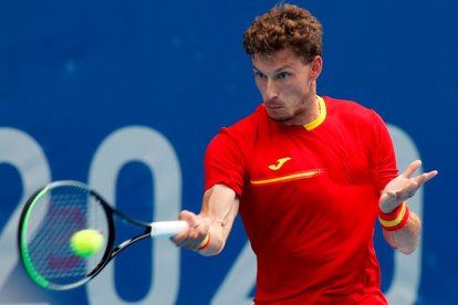 Pablo Carreño jugará mañana por el tercer puesto y la medalla de bronce tras caer hoy ante el ruso Khachánov. KAI FÖSTERLING / EFE