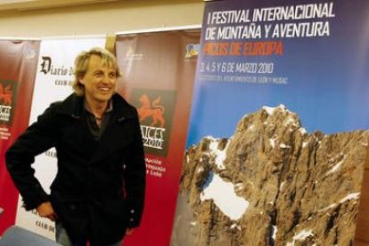 Jesús Calleja, la pasada semana en la presentación del Festival «Picos de Europa».