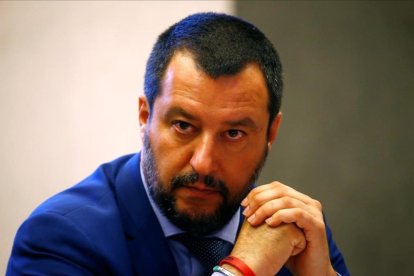 El ministro del Interior italiano y secretario de la Liga ultraderechista, Matteo Salvini. /