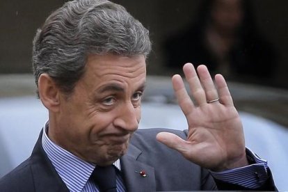 Nicolás Sarkozy, después de una reunión con el presidente francés, François Hollande, en el Palacio del Elíseo en París.