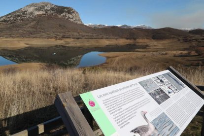 Los trabajos se realizan en el pantano del Porma, en pleno Parque Regional de Picos de Europa. RAMIRO