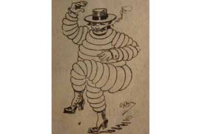 Una caricatura del Bibendum más español en la guía de 1911