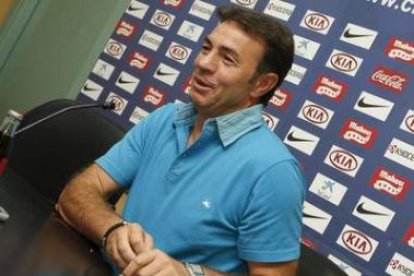 Abel, durante la rueda de prensa que ofreció para analizar el emparejamiento de su equipo.