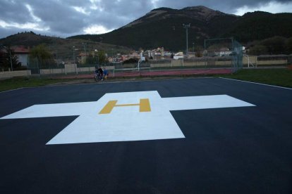 El helipuerto de Cistierna, totalmente renovado.