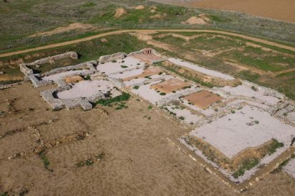 Vista aérea del estado actual del yacimiento de Lancia. ARGÜELLO