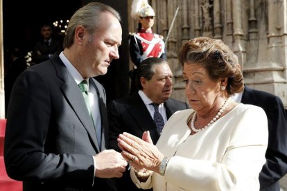 El presidente de la Generalitat, Alberto Fabra, y la alcaldesa de Valencia, Rita Barberá.