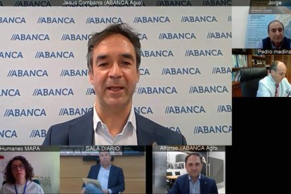 El director de Abanca Agro interviene de manera telemática en el Club de Prensa. RAMIRO