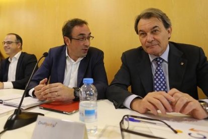 Reunión del comité ejecutivo nacional de CDC, presidido por Artur Mas, este lunes.