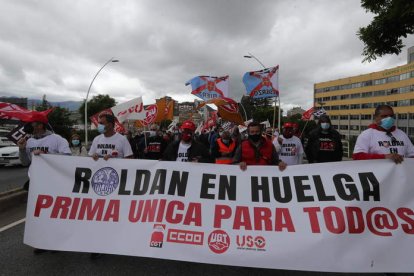 Manifestantes de Roldán a la altura del Campus universitario el pasado 21 de mayo. ANA F. BARREDO