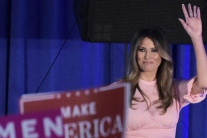 Melania Trump en el acto electoral en Berwyn, Pensilvania.