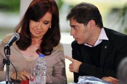 Cirstina Fernández de Kirchner, junto al ministro de Economía, Axel Kicillof.