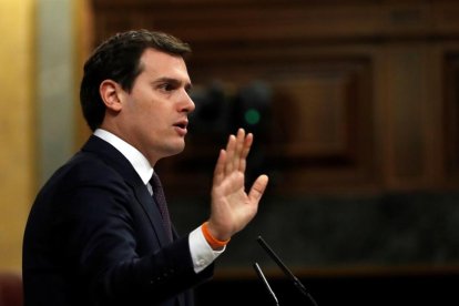 Albert Rivera, durante su intervención en el pleno del Congreso sobre el debate de las pensiones