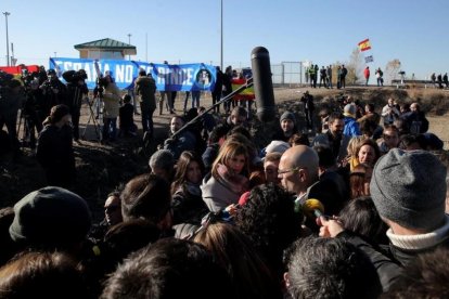 Acto de campaña de ERC frente a la cárcel de Estremera.