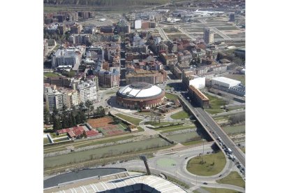 Vista área de una zona de la capital leonesa. ARCHIVO