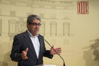 El portavoz del Govern, Francesc Homs, en rueda de prensa, el pasado día 15.