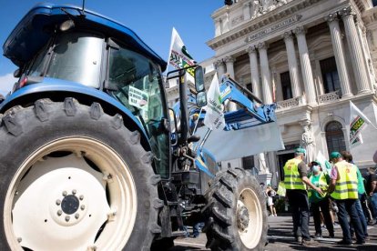 Protestas ante el Ministerio de Agricultura. efe