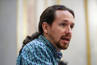 Pablo Iglesias, durante una rueda de prensa.