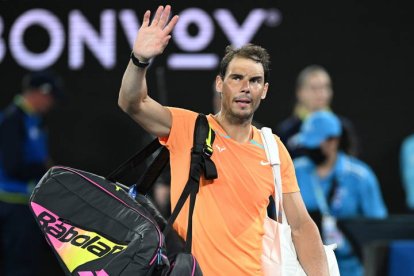 Rafa Nadal, tras perder el partido. JAMES ROSS