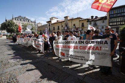 Imagen de la manifestación de los empleados de Vestas