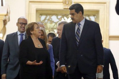 Bachelet se reunió el viernes 21 con Maduro en Caracas.